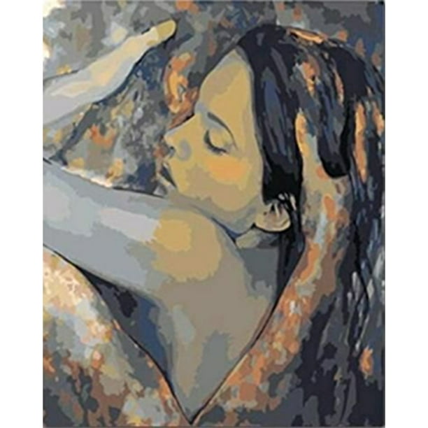 Cuadros Decorativos Pareja abrazada Cuadro sin marco Pintura al óleo por números Kit de cuadros pintados a mano Ehuebsd Nuevos Originales