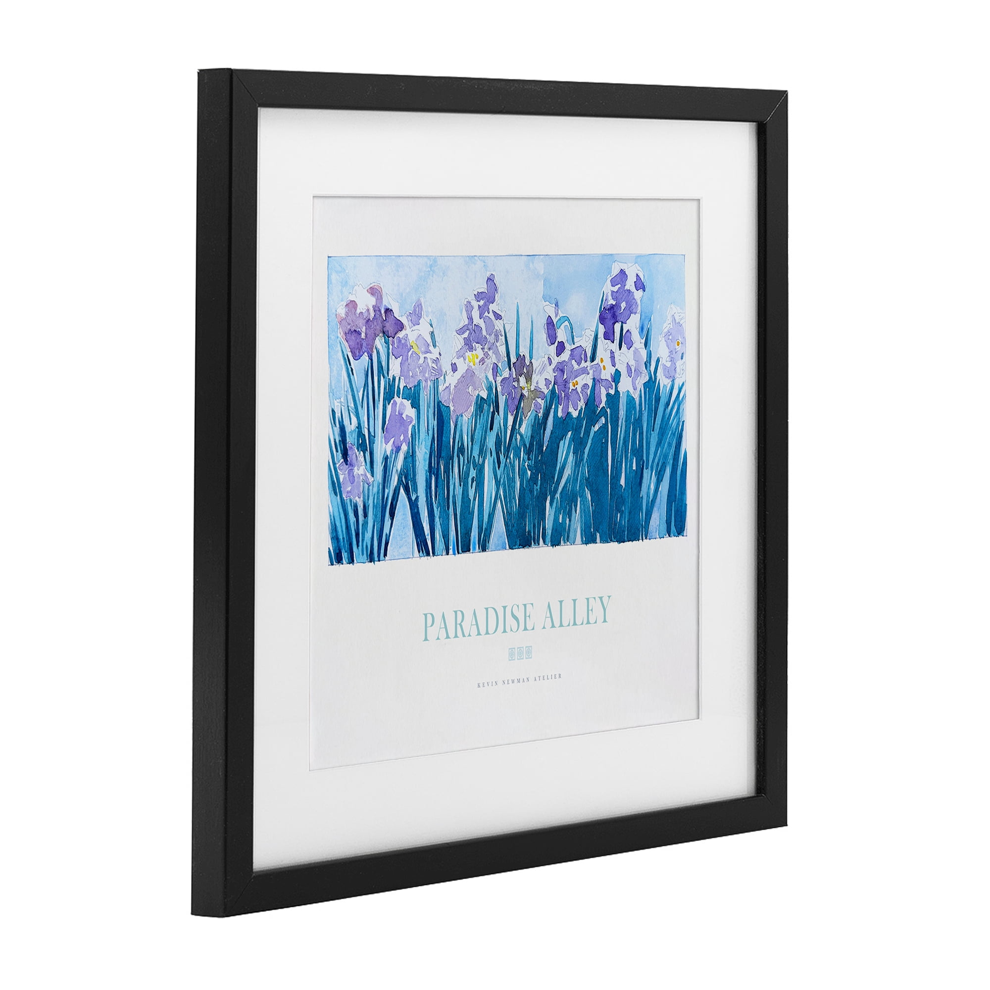 Stupell Industries Paradise Alley Purple Irises Black Framed Print Under Glass, design by Jadei Graphics