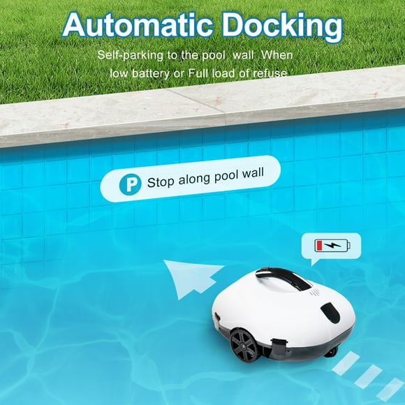 Pool cleaner,Buzhi Pool Cleaner Auatic Cleaner Coless Pool Cleaner White