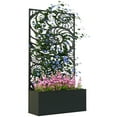 thumbnail image 2 of Outsunny Metal Raised Garden Bed with Trellis, Freestanding or Wall Mounted Raised Flower Bed with Privacy Panel for Garden, Patio, Balcony, 2 of 9