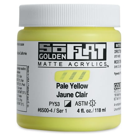 UPC: 0738797650046 | Golden SoFlat Matte Acrylic Paint – Pale Yellow  118 ml  Jar