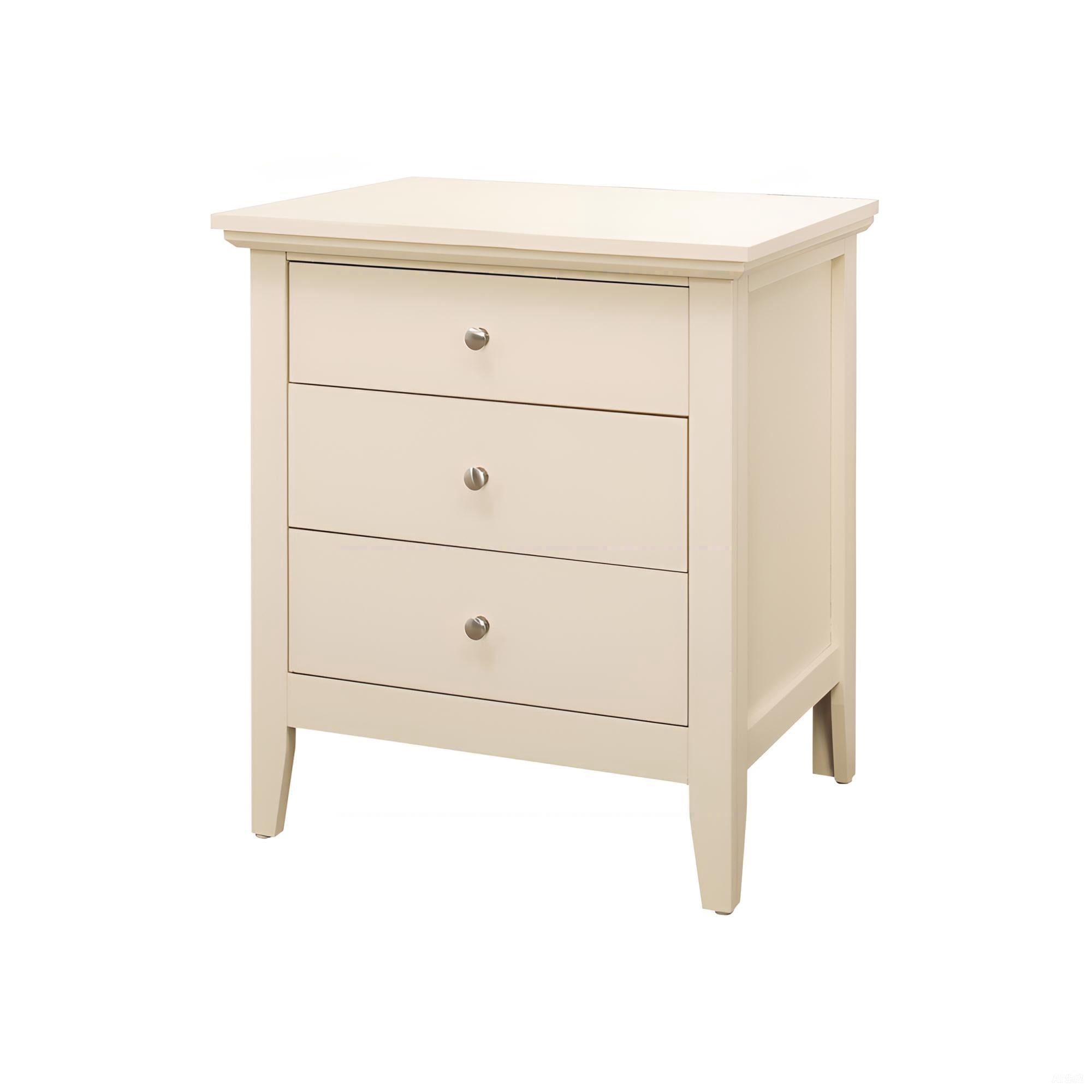 Noble House 3-Drawer Nightstand, Bedside Table with Particle Board Frame, Beige Finish