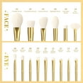 thumbnail image 2 of Makeup Brushes 15 Pcs, DUcare Powder Foundation Contour Blush Concealer Eye Shadow Blending Liner Make up Brush Kit Gold-silver, 2 of 9