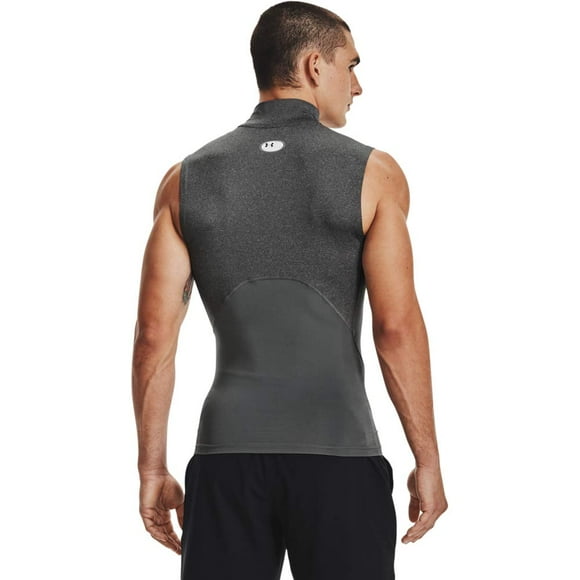 Under Armour Men's HeatGear Armour Compression Mock Sleeveless , Carbon Heather (090)/Black , X-Large