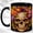Black, variant on Floral Skull Coffee Mug, Gothic Flower Mug, Ceramic 11 oz