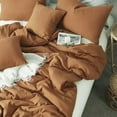 Nayoroom Burnt Orange Duvet Cover Set Queen Size 100 Washed Cotton