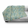 thumbnail image 3 of Lemons Soft Flannel Fleece Throw Blanket, Piping Hot Cup of Tea and Teapot Sprouts Among Full and Half Citruses, Cozy Plush for Indoor and Outdoor Use, 70" x 90", Teal Cream Baby Blue, by Ambesonne, 3 of 6