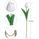 thumbnail image 2 of 24 piezas de tulipanes artificiales de látex blanco, ramo de flores artificiales para novias para el hogar, bodas, fiestas, decoración de oficina, arreglos florales, 2 of 5