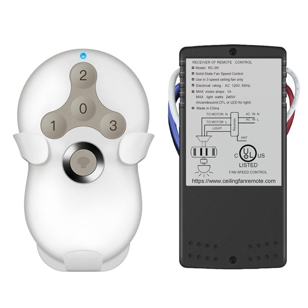 Kit de control remoto para ventilador de techo Prichor, 3 velocidades, atenuador de luz