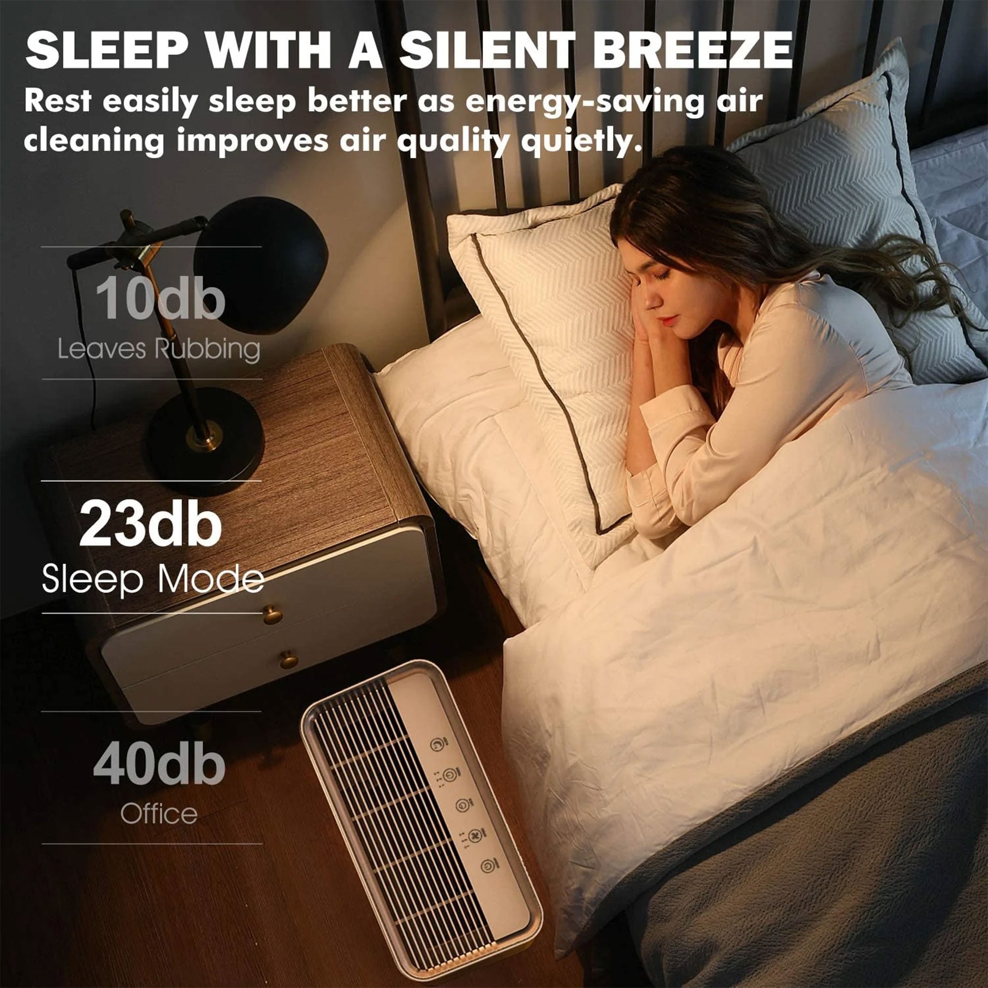 Mooka KJ203F-142 Home Air Purifier for Large Rooms w/ True HEPA Air Filter