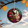thumbnail image 4 of Stained Glass Window Hanging, Hummingbird Sun Catchers Glass Panel Blue Green Suncatcher Decor for Birthday for Women, Men, Wife, Aunt, and Mom 7.8 in, 4 of 8