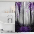 thumbnail image 3 of Purple Forest Shower Curtain, Waterproof Shower Curtains for Bathroom, Vintage Foggy Woods Tree Mysterious Washable Fabric Bathtub Curtain Set Bath Decor with 12 Hooks Long 72"x84", 3 of 8