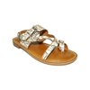 PATRICA NASH Womens Natural White Beige Patterned Adjustable Strap Strappy Fidella Round Toe Buckle Leather Slingback 9.5 M