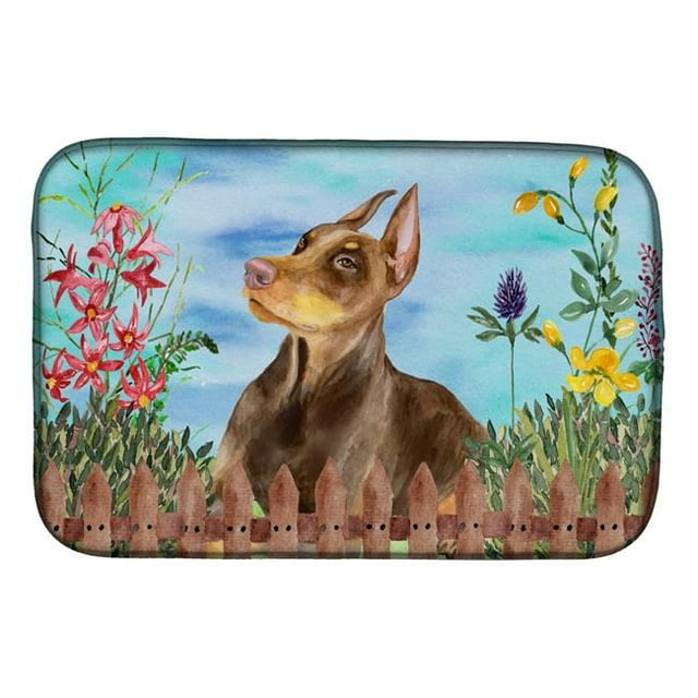Carolines Treasures CK1271DDM Doberman Pinscher Spring Dish Drying Mat