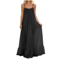 thumbnail image 2 of Xdegoge Sleeveless Dress for Women Crew Neck Spaghetti Strap Camisole Dresses Casual Loose Solid Color Lightweight Maxi Sundress Trendy Ruffle Hem Summer Beach Outfits, 2 of 9