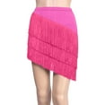 thumbnail image 2 of Wdgfv Girls Dance Performance Skirt Solid Color Fringe V Cut Elastic Waist Semi Formal Tutu For Recital Ballet Jazz Ages 3-15 Years Hot Pink 3-4 Years, 2 of 3