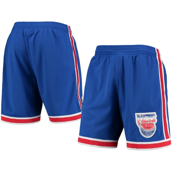 Men's Mitchell & Ness Blue New Jersey Nets Hardwood Classics Primary Logo Swingman Shorts