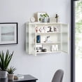 thumbnail image 2 of Tcbosik 3-Tier Wall Mounted Storage Cabinet with 2 Glass Doors for Entryway Living Room Bathroom Dining Room, 27.56"L x 9.06"W x 23.62"H, White, 2 of 11