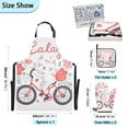 thumbnail image 3 of Cat Bike Flower 5 Pcs Kitchen Set Heat Resistant Oven Mitts and Non-Slip Pot Holders with Adjustable Cooking Apron, 3 of 6