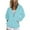 Blue, variant on Dgankt Jackets for Women Fashion Casual Color Zip Hood Long Sleeve Pocket Jacket Blouse,Size S-2XL