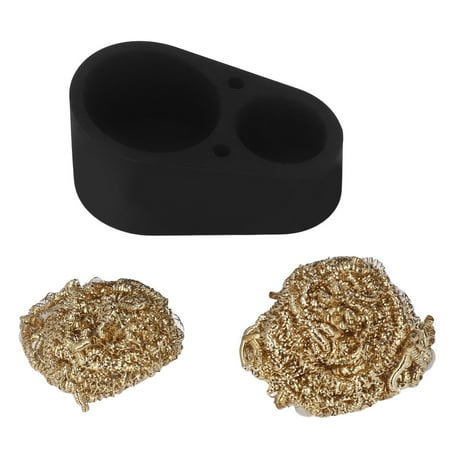 

2024 Soldering Iron Tip Cleaner Brass Cleaning Wire Silicone Holder Double Ball Accessory g