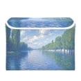 thumbnail image 7 of Yayeee Collapsible Cube Storage Bin with Lid Fabric Closet Decorative Basket with Handles, Blue Sky and River, 7 of 7