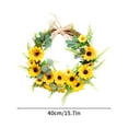 thumbnail image 3 of VINOIC Sunflower Wreath 16 Inch Yellow Artificial Flower Front Door Hanging Decor for Farmhouse Wall Window Decor, 3 of 8