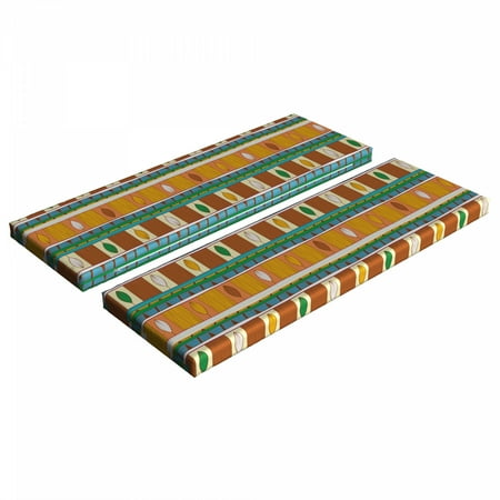 

Tribal Bench Cushion Set of 2 Native Hand Drawn and Earth Color Toning Tribal Motifs Standard Size Foam Pad and Decorative Cover Multicolor by Ambesonne