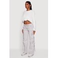 thumbnail image 4 of Women's Long Sleeve Cropped Bubble Hem Sweatshirt, 4 of 5