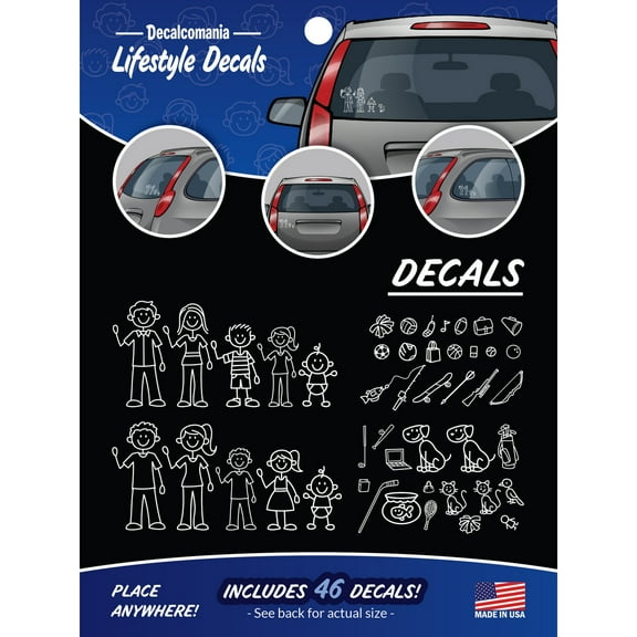 Wall Palz Decalcomania Cool Family Car Stickers, 36 Pack