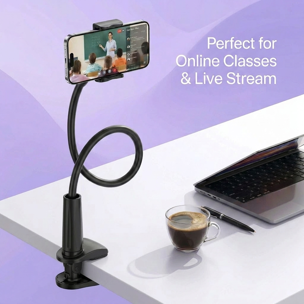 Bug Hull Adjustable Gooseneck Phone Holder with Clamp, Black photo 5