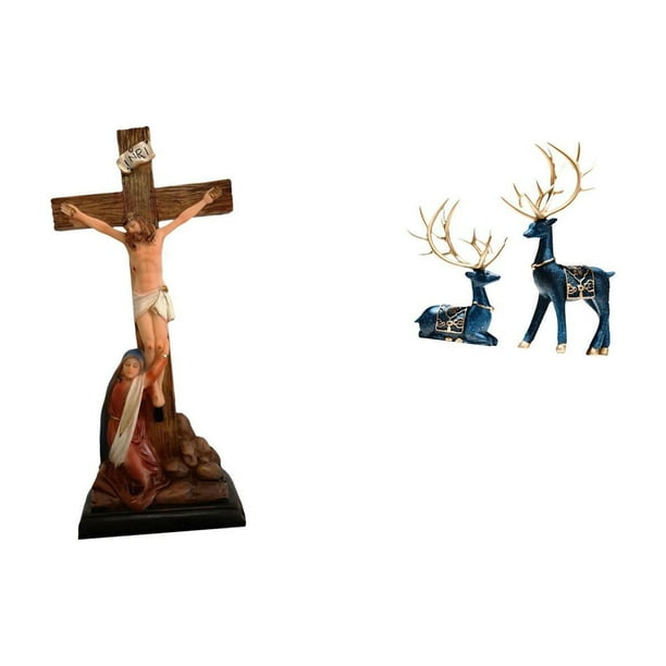 Estatua católica,Colección religiosa de la estatua de la Virgen María,Estatua de ciervo alce,Figuras de alce y ciervo,decoración del hogar,estatuas de resina,Estatua de escultura decorativa