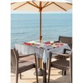 thumbnail image 2 of Outdoor Tablecloth with Umbrella Hole and Zipper, Christmas Gnomes Square Table Cloth 54x54 Inch Waterproof Tablecloth, Grey Wooden Vintage Snowflake Picnic Table Cover for Patio Camping, 2 of 7