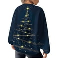 thumbnail image 6 of WXLWZYWL Women's Christmas Sweatshirts 2024 Rhinestone 3D Cute Xmas Tree Tops Trendy Crewneck Pullovers Long Sleeve Shirts, 6 of 6
