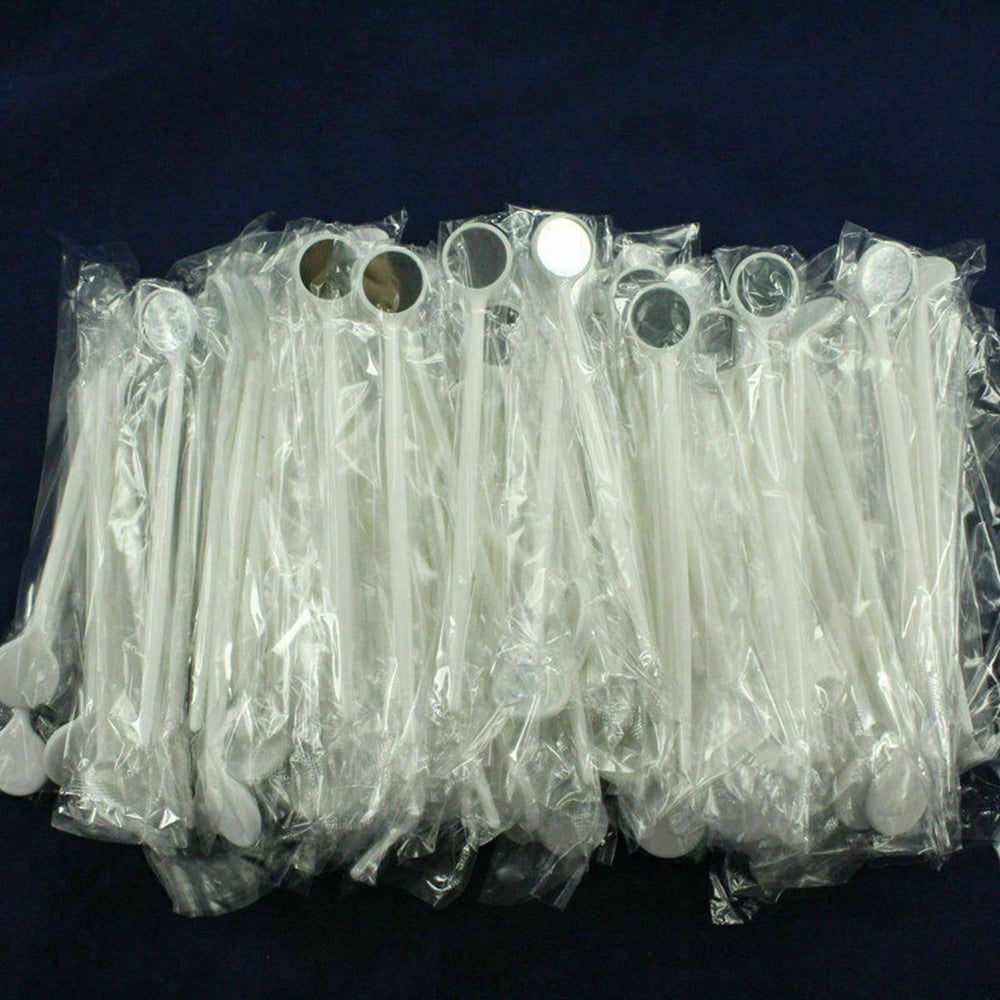 100pcs Disposable Plastic Mouth Mirror Dental Mirror Reflector