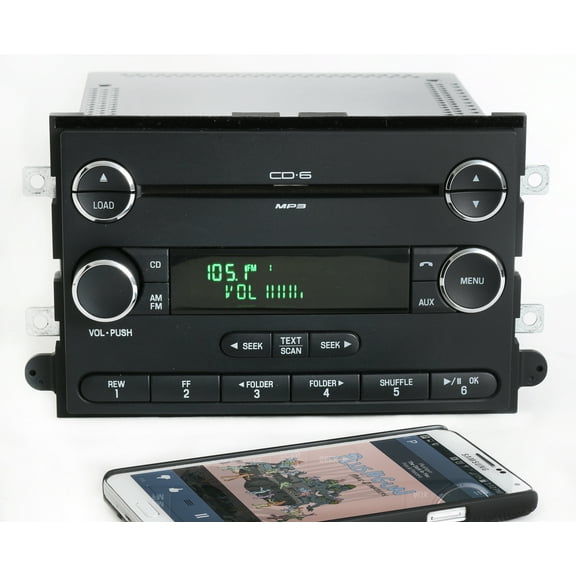 Restored Ford Fusion 06-09 AM FM 6 Disc CD Radio Chrome w Bluetooth Music 8E5T-18C815-AF (Refurbished)