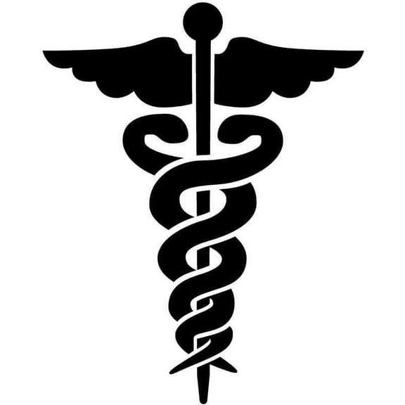 Whimsical Practicality's Caduceus Medical Symbol Edible Icing Image Cake Topper-8 inch Round or Larger