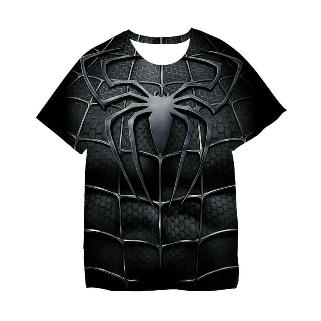 Marvel Baby Boy Summer Spiderman Camisetas Niños Niños pequeños Dibujos animados 3D Imprimir Niños Harajuku Comic Tee Tops Ropa 3-14T7T Gao Jinjia LED
