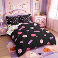 thumbnail image 2 of Manfei Cartoon Halloween 7-Piece King Bedding,Thanksgiving Pattern King Bed in a Bag,Halloween Reversible, 2 of 7