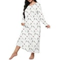 thumbnail image 1 of WZXFASHION Robe de Nuit Décontractée Grande Taille pour Femmes Imprimé Cœur Manches Longues Col Rond Extensible Moyen Ample Chemises de Nuit & Chemises de Nuit Blanches XXXXXL, 1 of 5