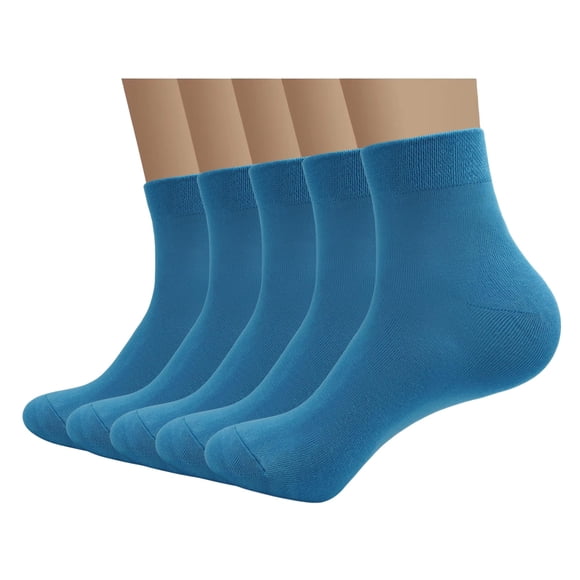 Calcetines casuales SERISIMPLE de viscosa de bambú para hombre, 5 pares, azules