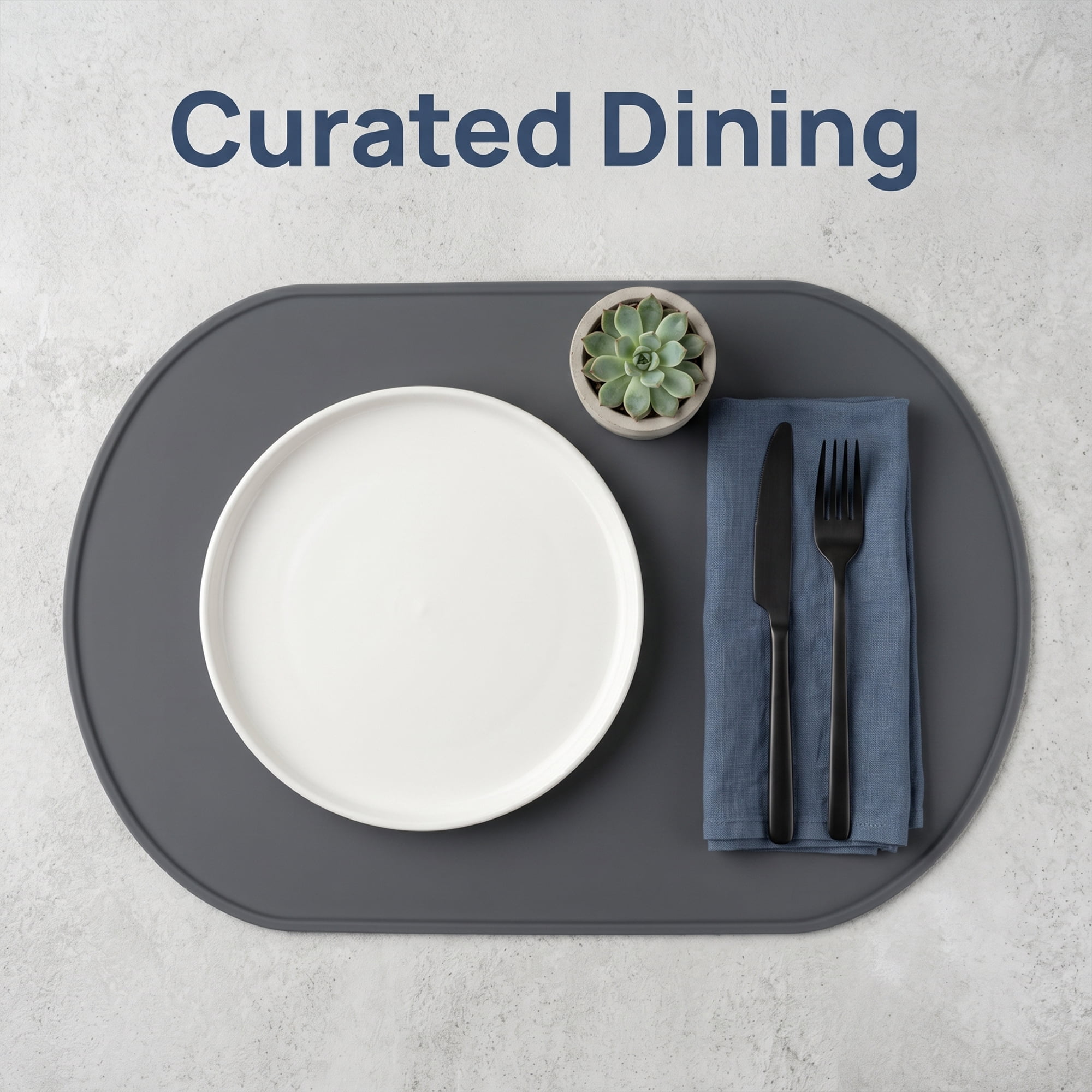 Unique Bargains 6 Pack Silicone Placemats for Kitchen Dining Table Decor Dark Gray