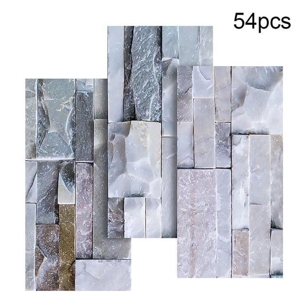 Adhesivo de ladrillo para pared, hogar, cocina, baño, sala de estar, adhesivo para pared, decoración, calcomanías de ladrillo, UB023L, 54 piezas sidaley HA8746-03B