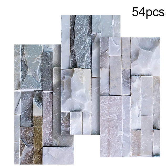 Adhesivo de ladrillo para pared, hogar, cocina, baño, sala de estar, adhesivo para pared, decoración, calcomanías de ladrillo, UB023L, 54 piezas Yuarrent HA8746-03B