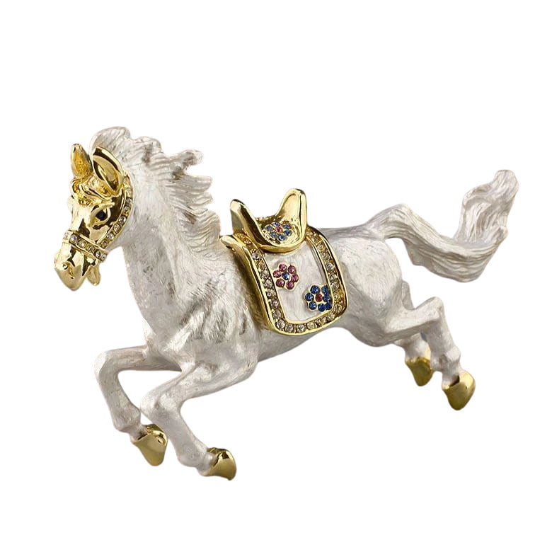 Jeweled Horse Trinket Box Figurine 3.5 Inches 