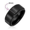 thumbnail image 3 of Bling Jewelry Mens Beveled Edge Gunmetal Black Silver Titanium Wedding Band Ring Comfort Fit 8MM, 3 of 5