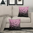 thumbnail image 3 of Halloween Bat Pillow Covers 20x20 Set of 2 Pink Scary Pattern Print Halloween Decorations Decorative Throw Pillows Outdoor Holiday Farmhouse Pillowcase Linen Cushion Cover Decor for Sofa Couch Bed, 3 of 6
