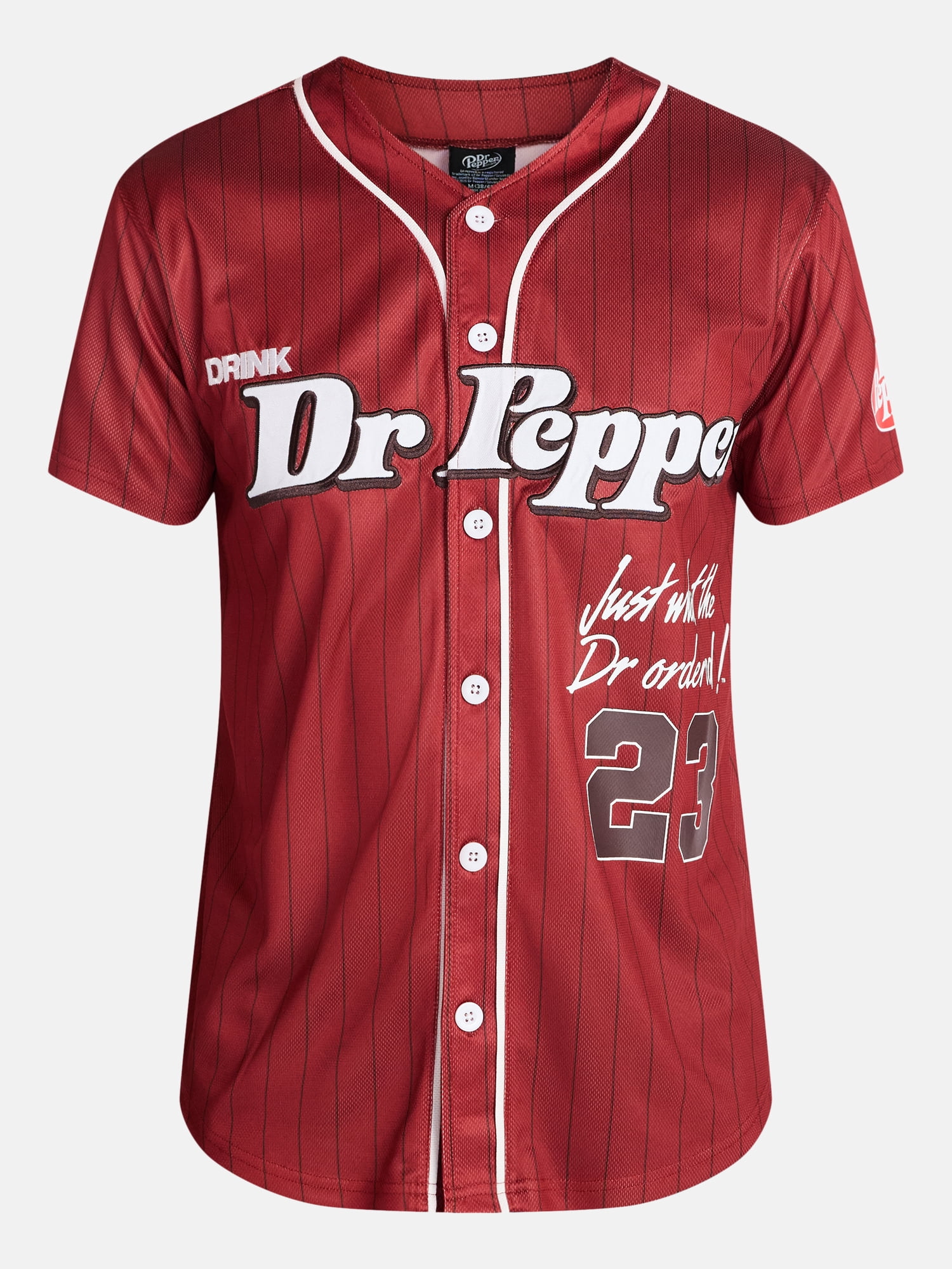 Dr Pepper Men's & Big Men's Graphic Button Up Jersey, Sizes XS-5XL