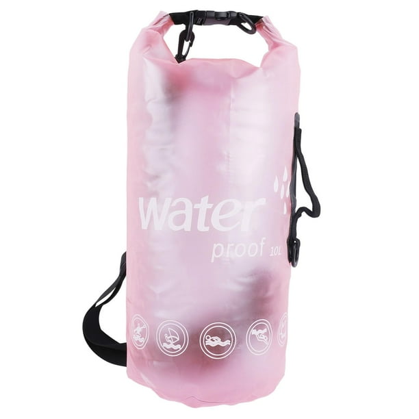 Bolsa seca impermeable con parte superior enrollable, ligera y portátil para flotar, senderismo y pesca. Rosa