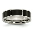 thumbnail image 1 of Solid Titanium Black Enamel Flat 6mm Wedding Band Ring Size 8.5, 1 of 7